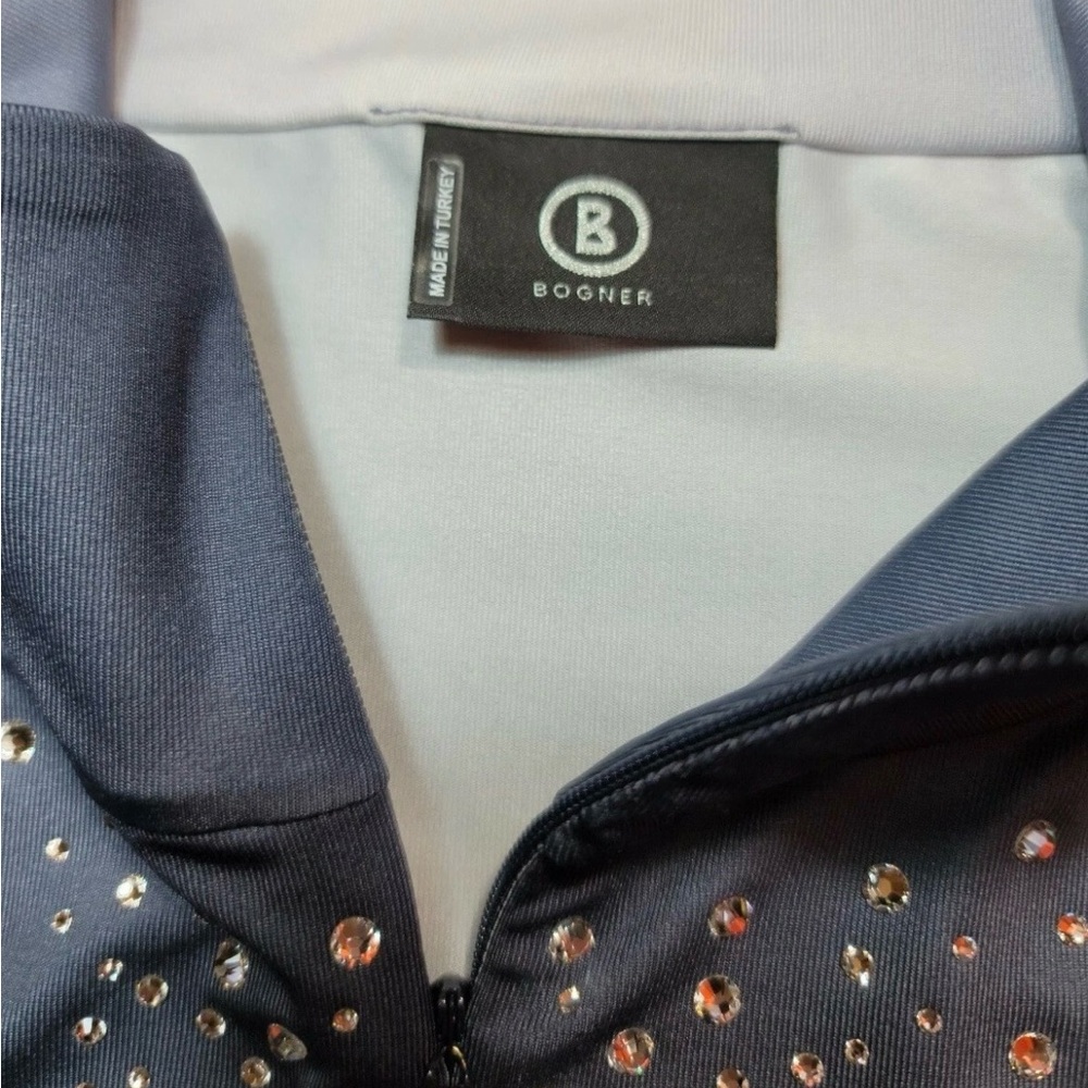 Bogner Grey Ombré Rhinestone 1/4 zip pullover - Picture 7 of 9